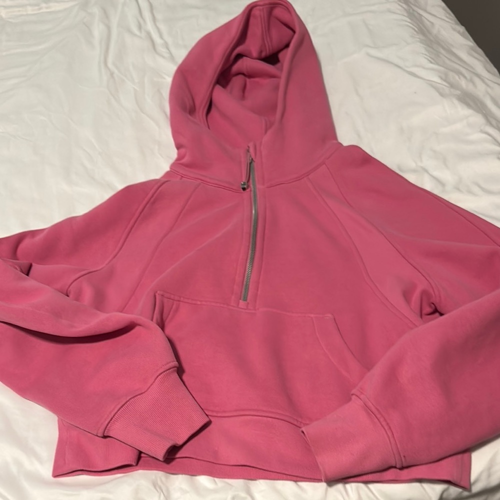 Lulu Townsend Pink Cropped Oversized Hoodie